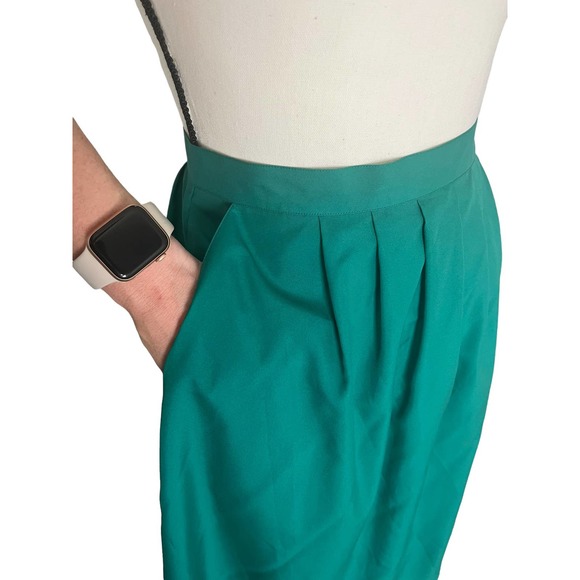Vintage Grace Thompson Kelly Green MIDI Skirt Size 10 - Picture 2 of 8